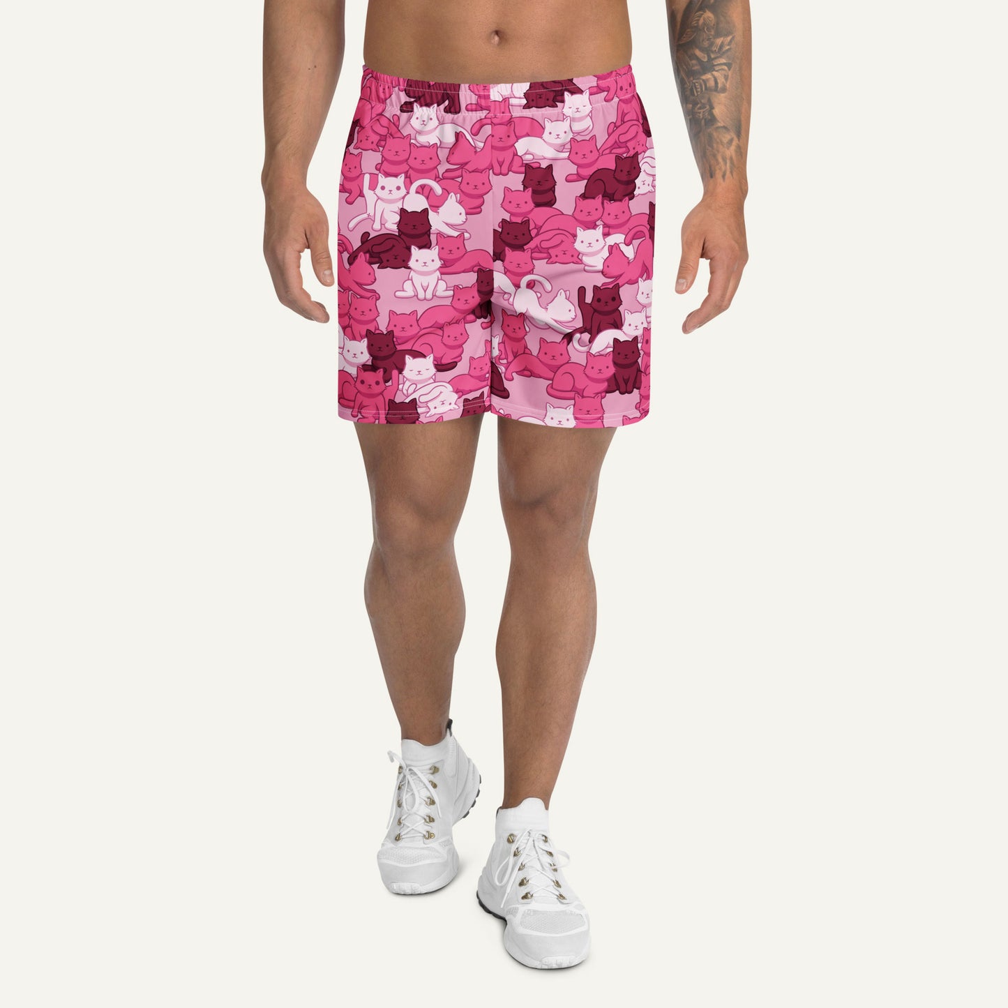 Pink Camo Cat Athletic Shorts