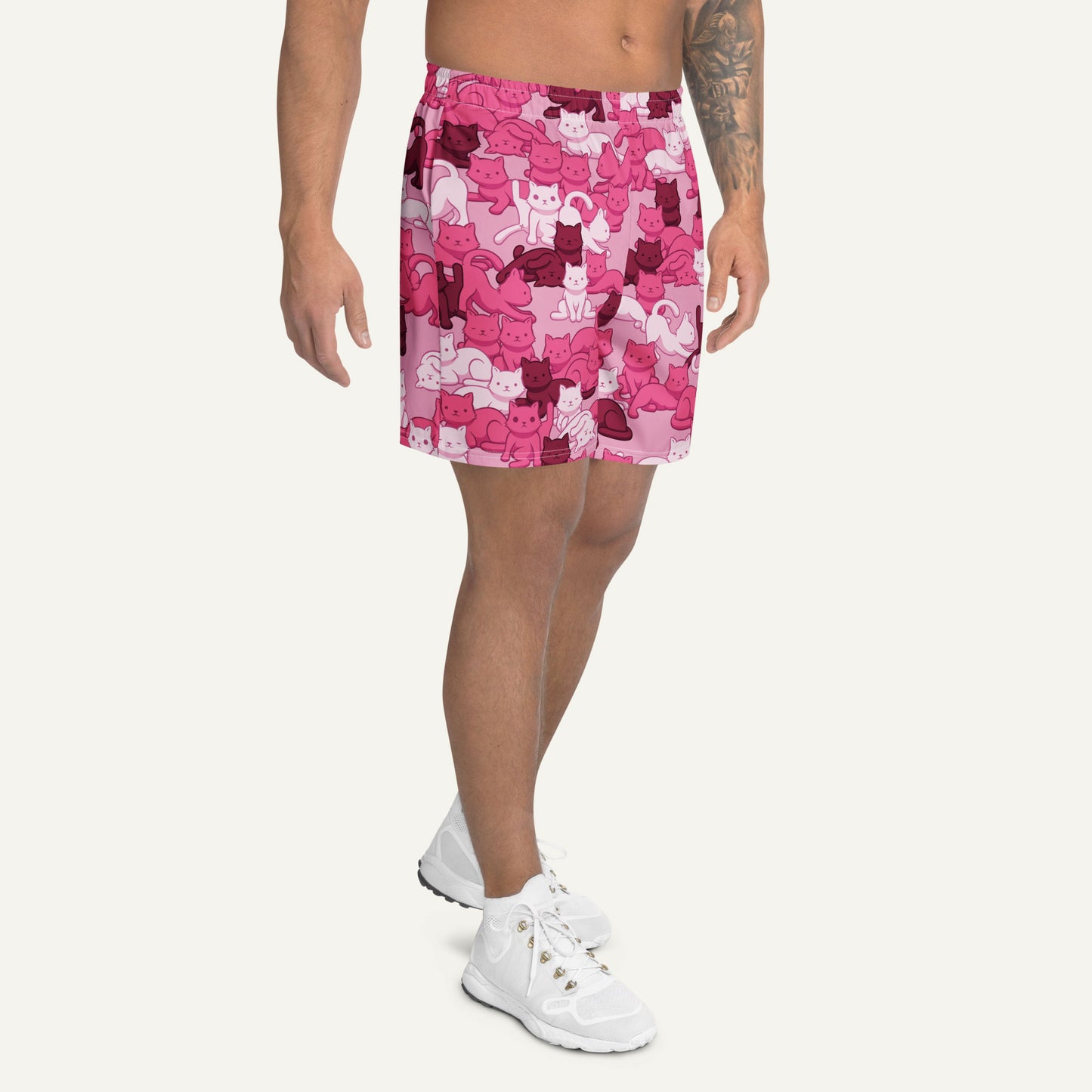 Pink Camo Cat Athletic Shorts