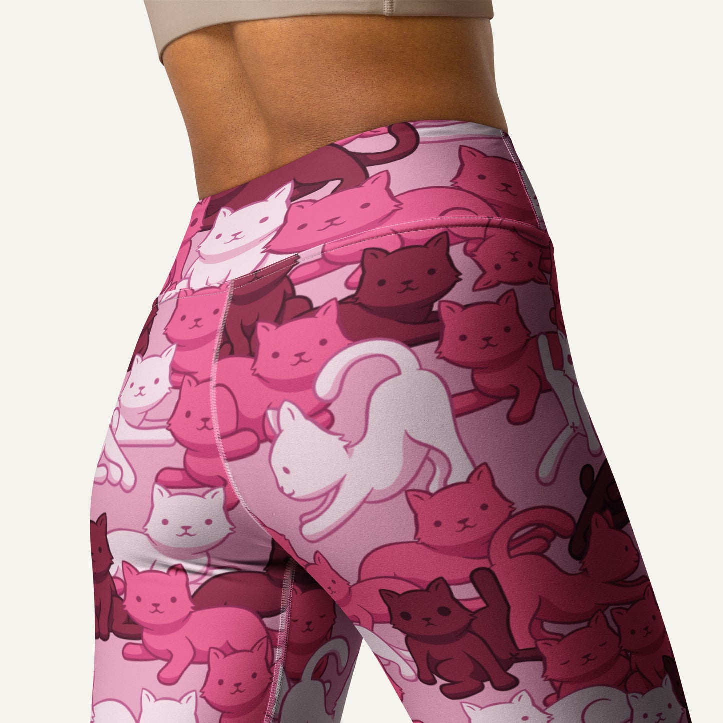 Pink Camo Cat High-Waisted Leggings