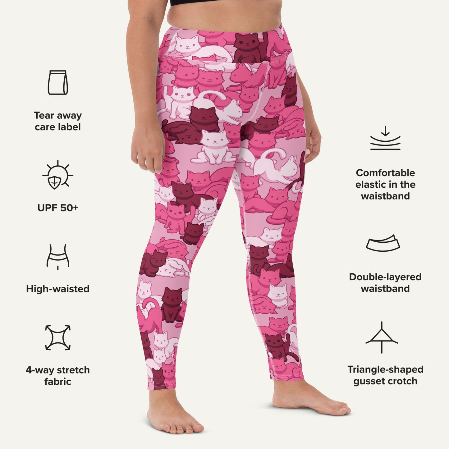 Pink Camo Cat High-Waisted Leggings