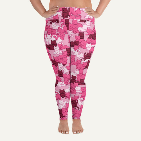 Pink Camo Cat Plus Size Leggings