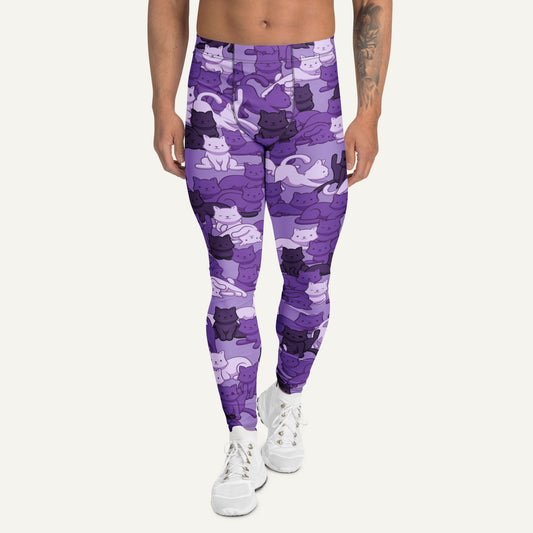 Purple Camo Cat Men's Leggings