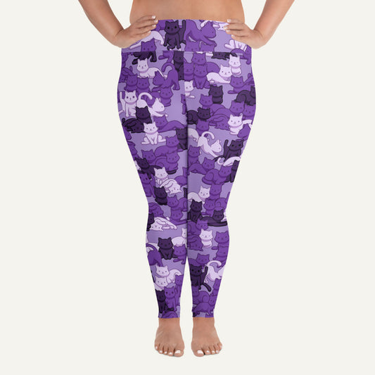 Purple Camo Cat Plus Size Leggings