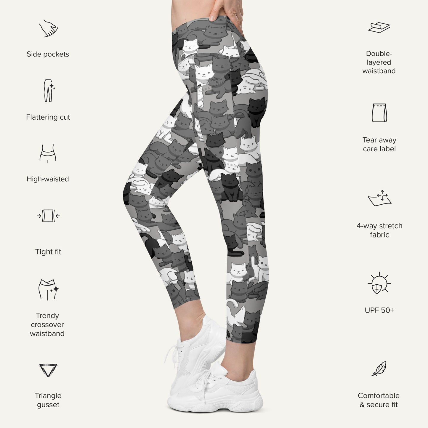 Cats Camouflage Urban Crossover Leggings With Pockets