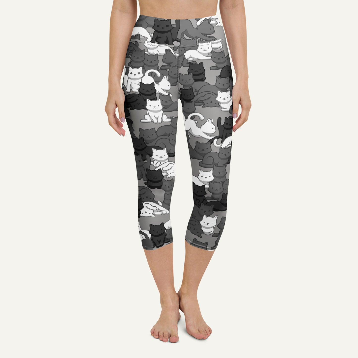 Urban Camo Cat High-Waisted Capri Leggings