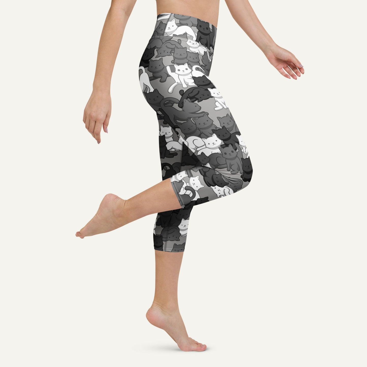 Urban Camo Cat High-Waisted Capri Leggings