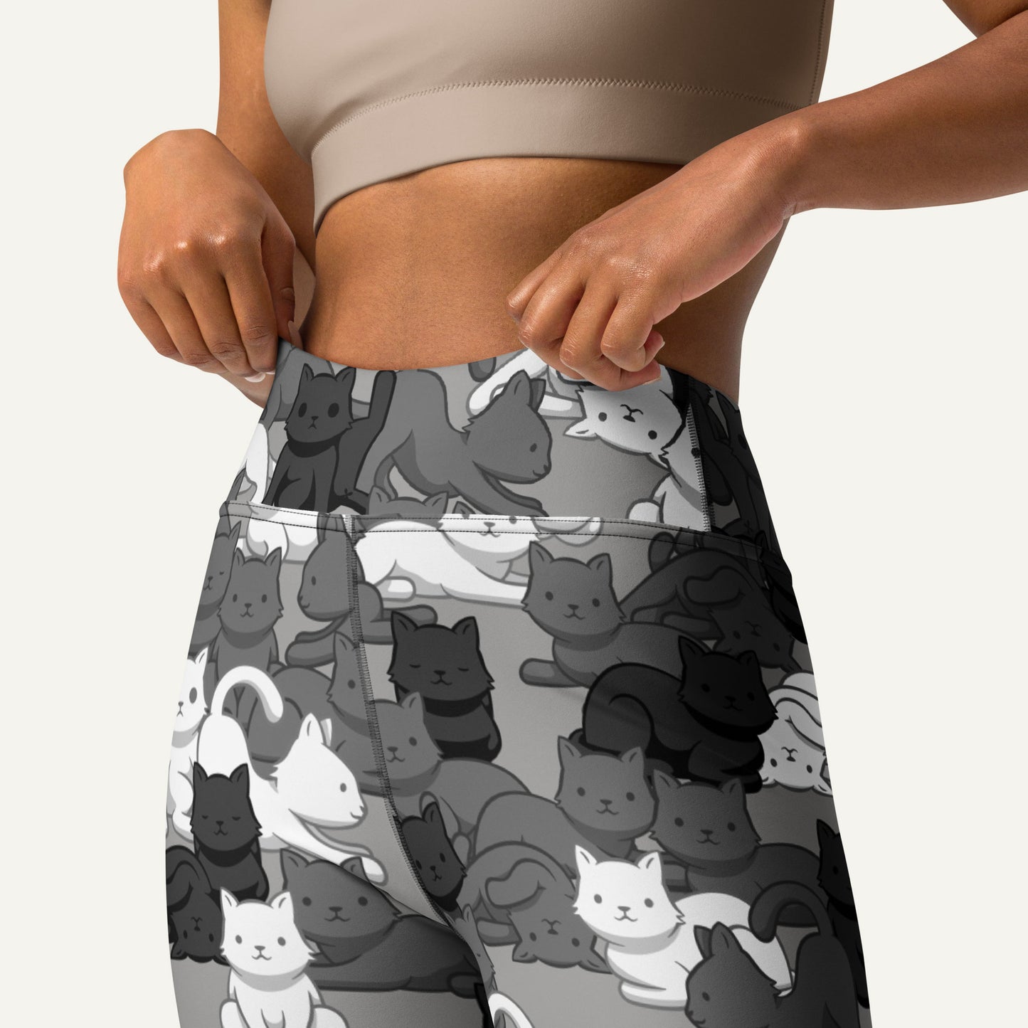 Cats Camouflage Urban High-Waisted Leggings