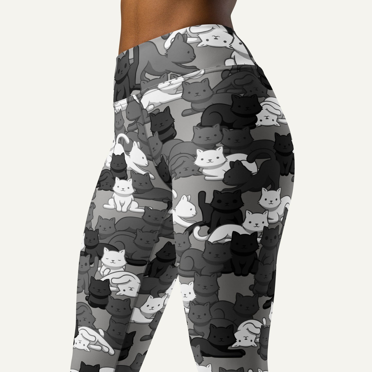 Cats Camouflage Urban High-Waisted Leggings