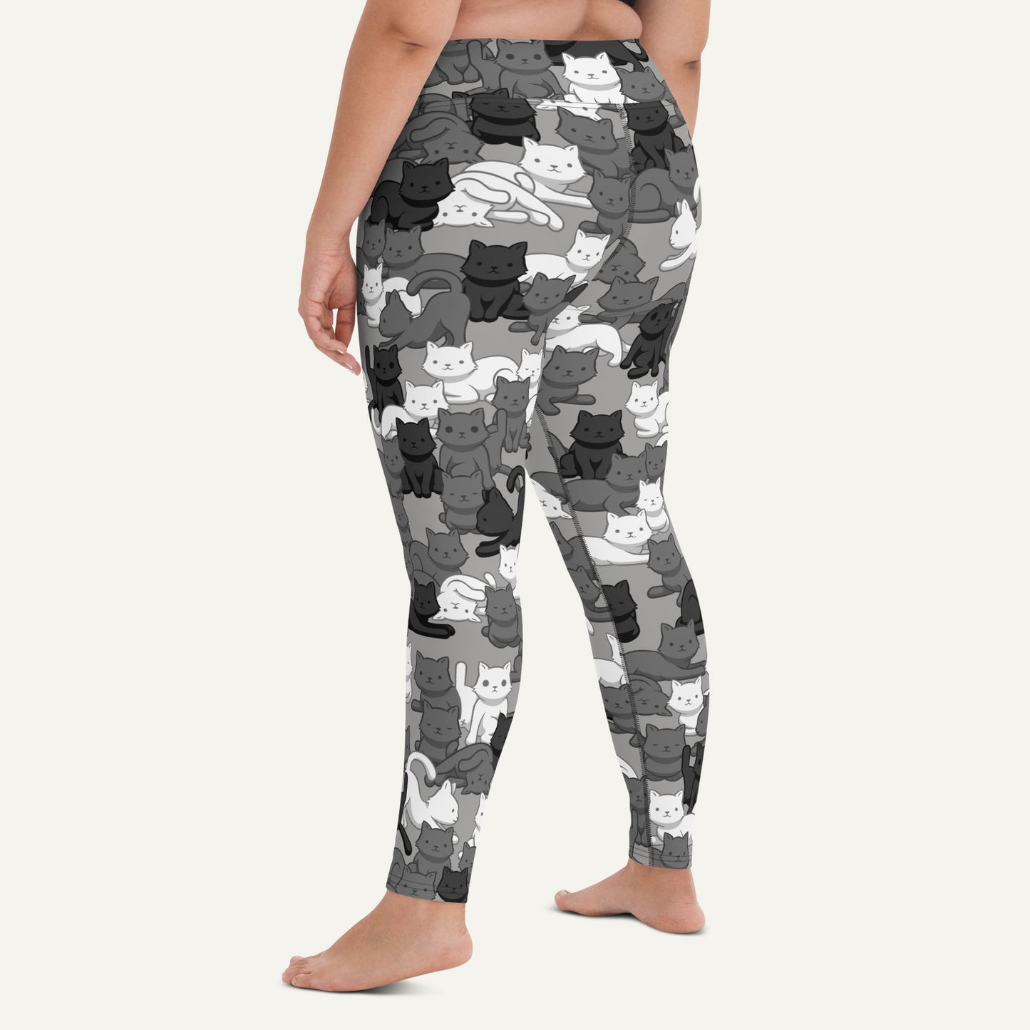 Cats Camouflage Urban High-Waisted Leggings
