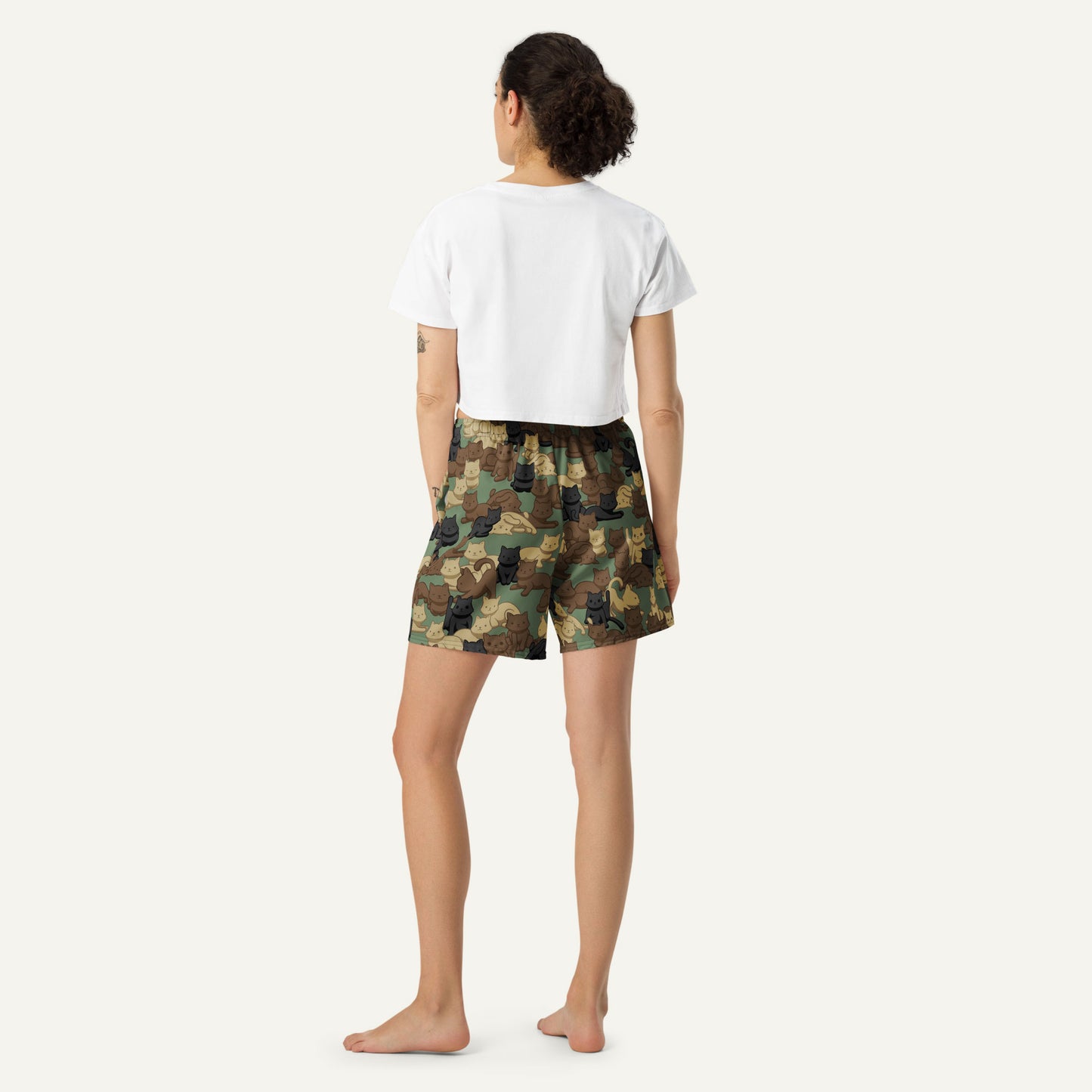 Woodland Camo Cat Athletic Shorts