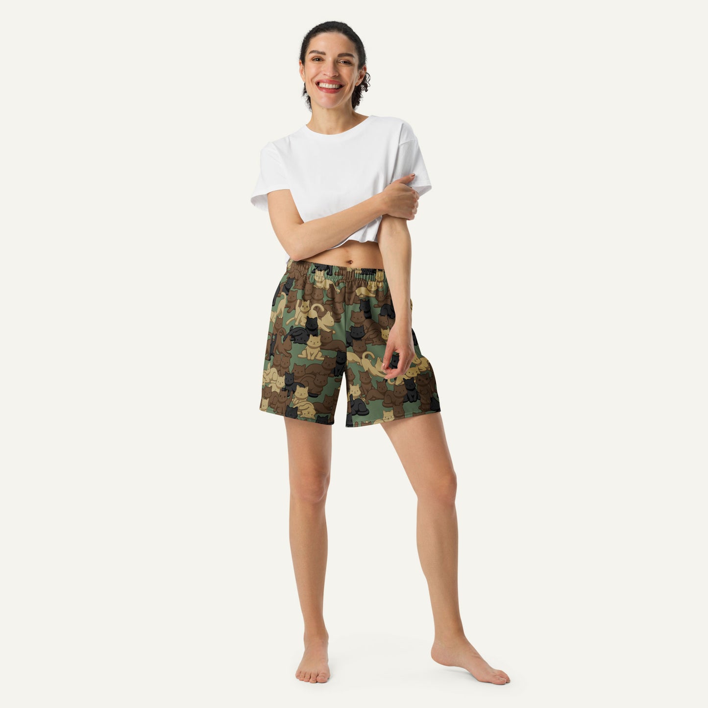 Woodland Camo Cat Athletic Shorts