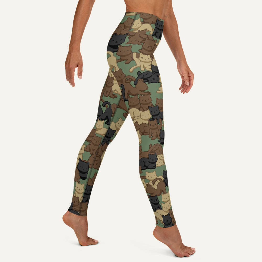 Cats Camouflage Woodland High-Waisted Leggings