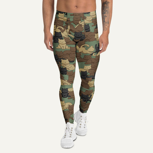 Woodland Camo Cat Men's Leggings
