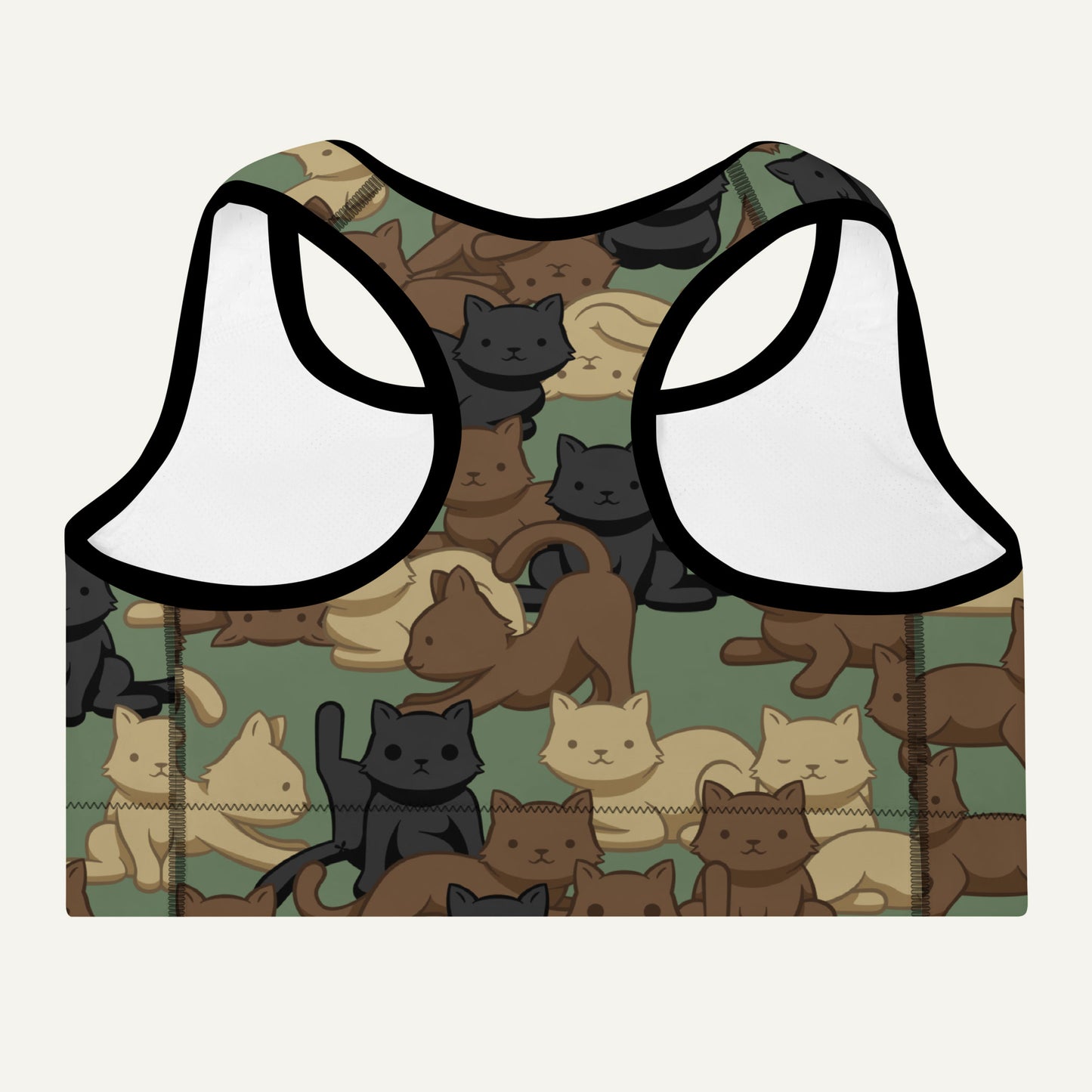 Cats Camouflage Woodland Padded Sports Bra