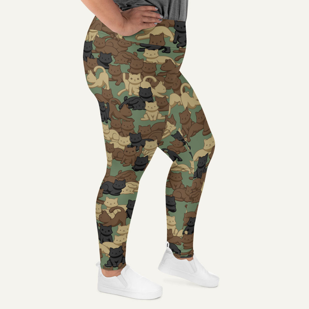 Woodland Camo Cat Plus Size Leggings