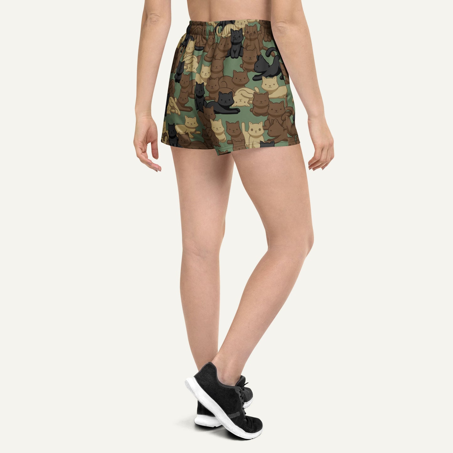 Woodland Camo Cat Women's Athletic Shorts