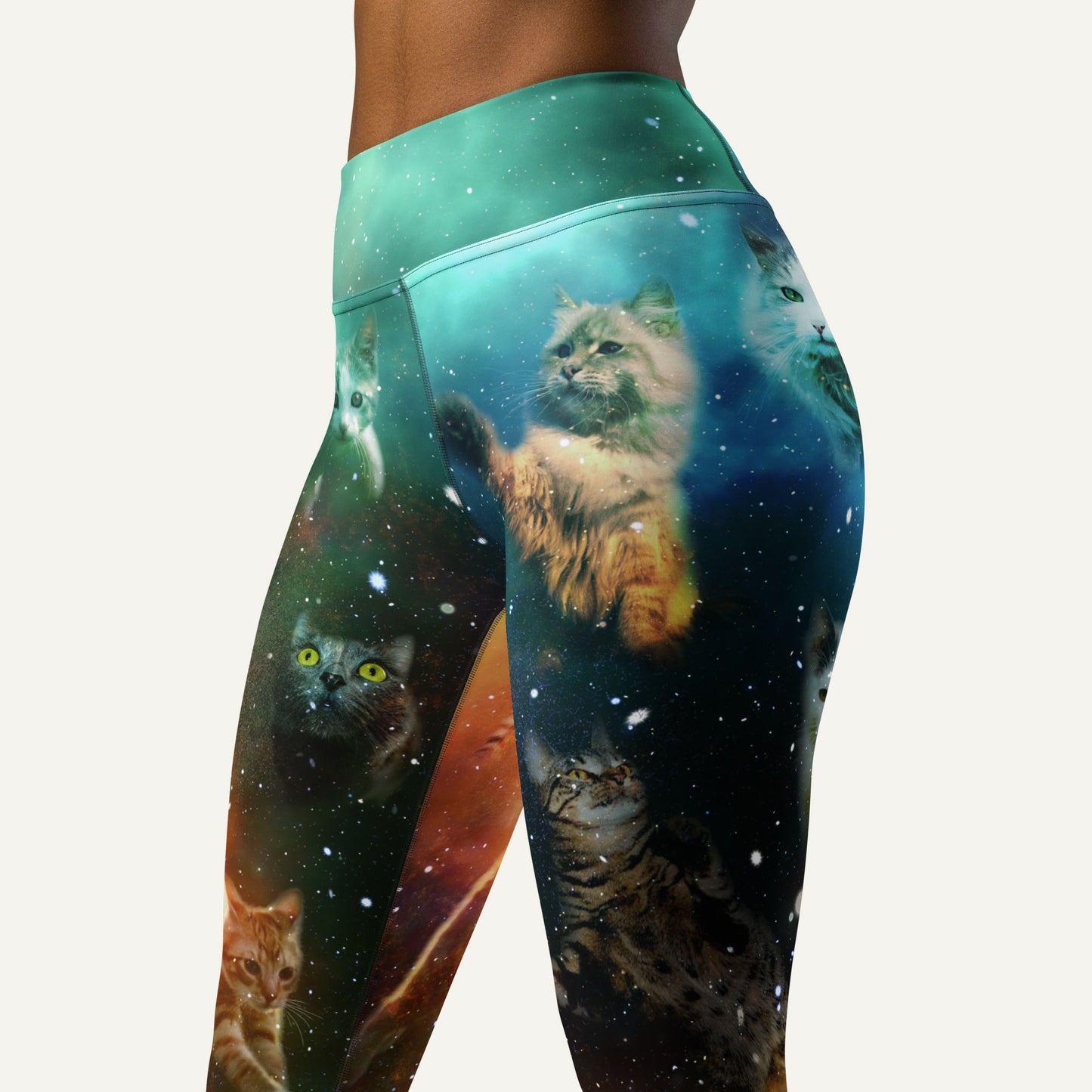 Cats In Space High-Waisted Leggings