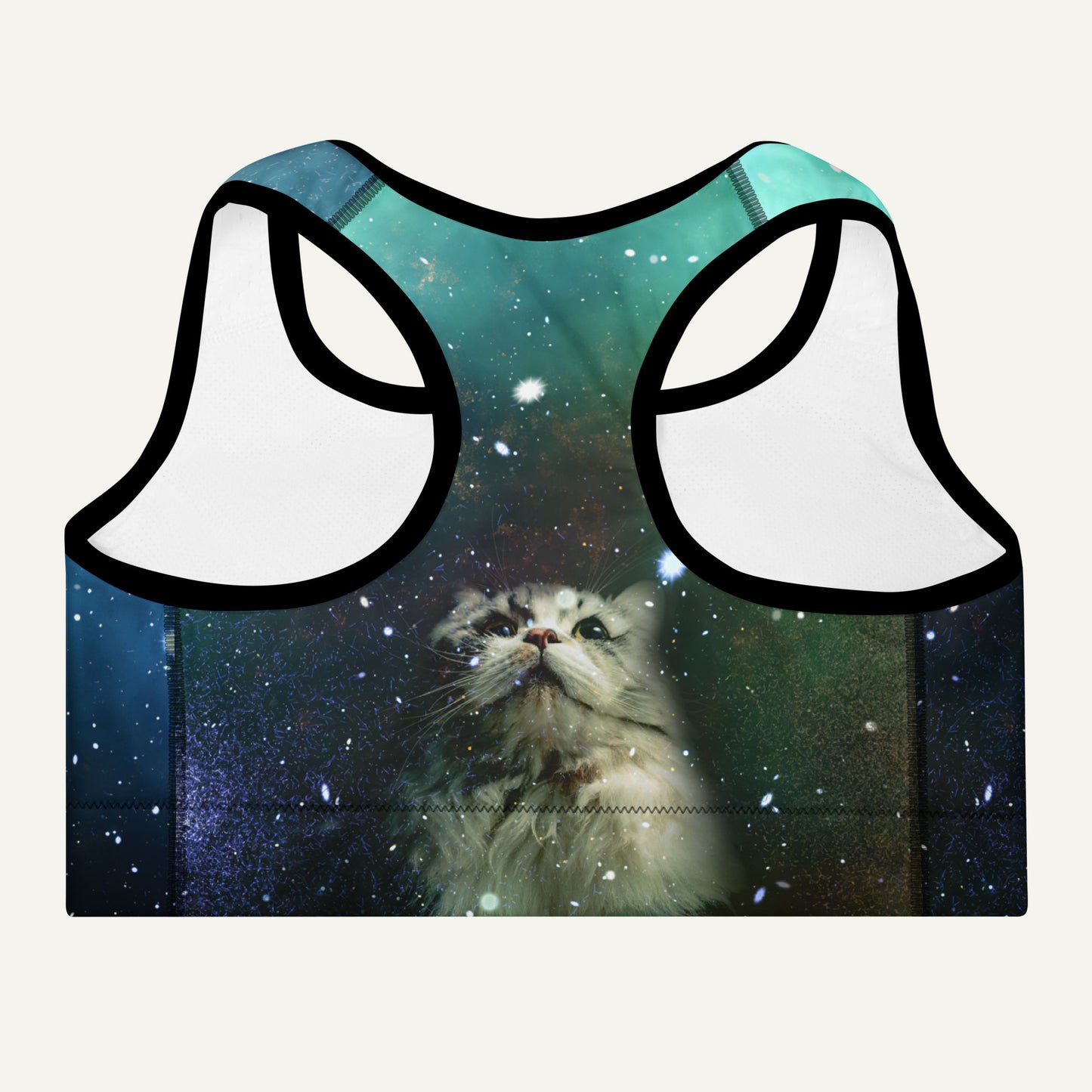 Cats In Space Padded Sports Bra