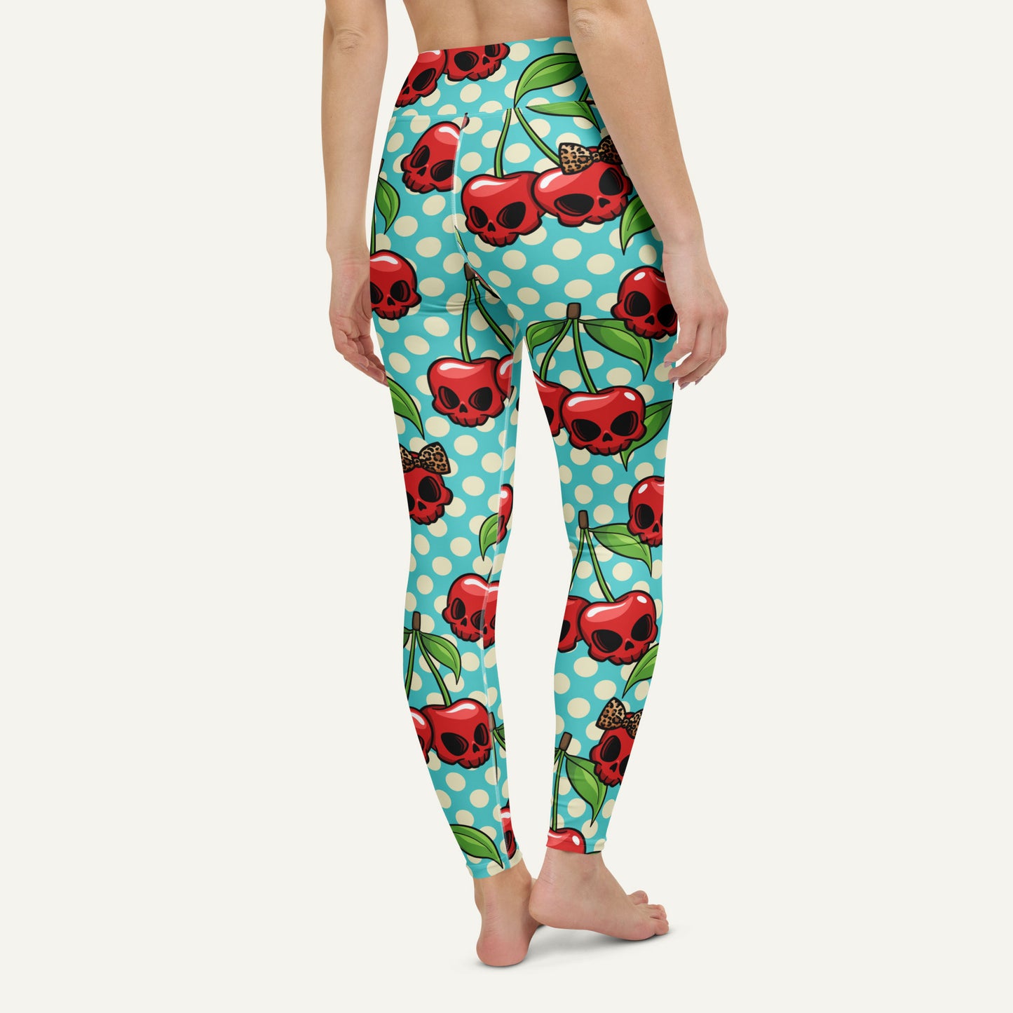 Cherry Skulls High-Waisted Leggings