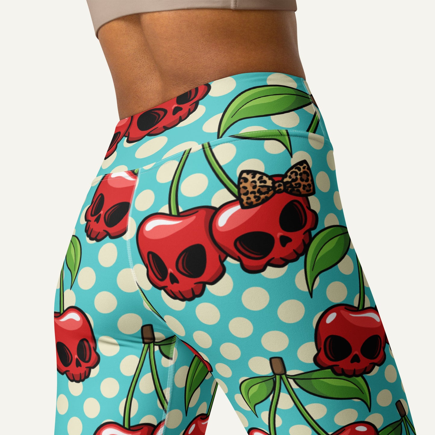 Cherry Skulls High-Waisted Leggings