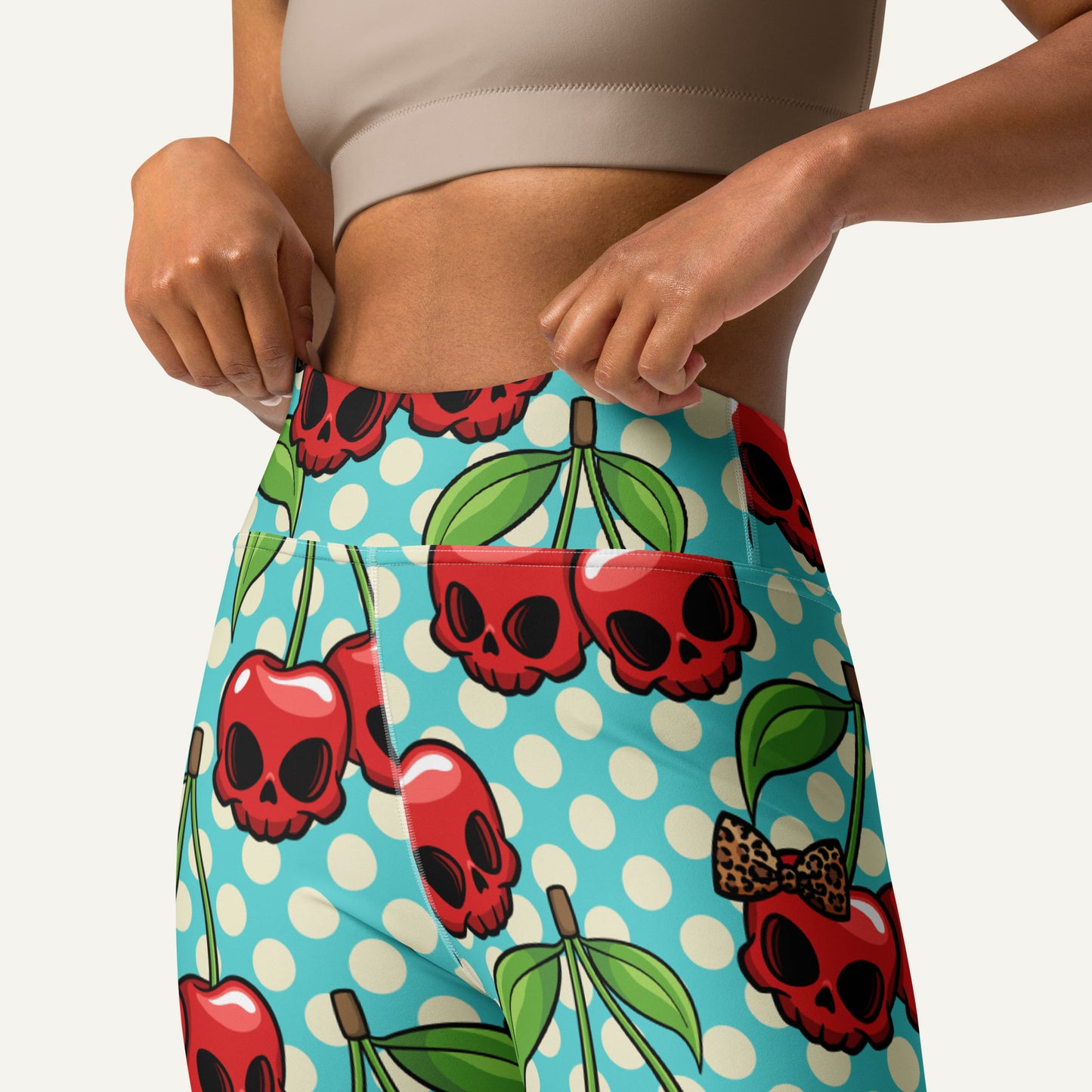 Cherry Skulls High-Waisted Leggings