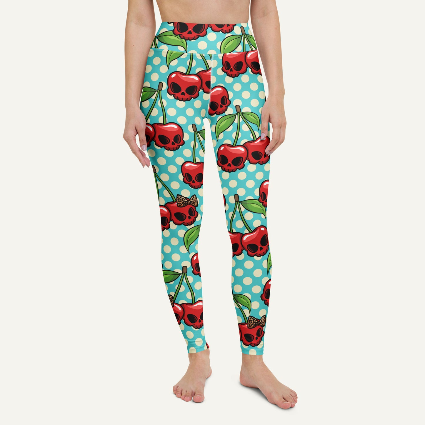 Cherry Skulls High-Waisted Leggings