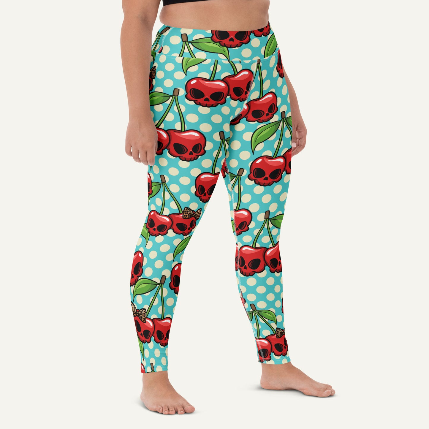 Cherry Skulls High-Waisted Leggings