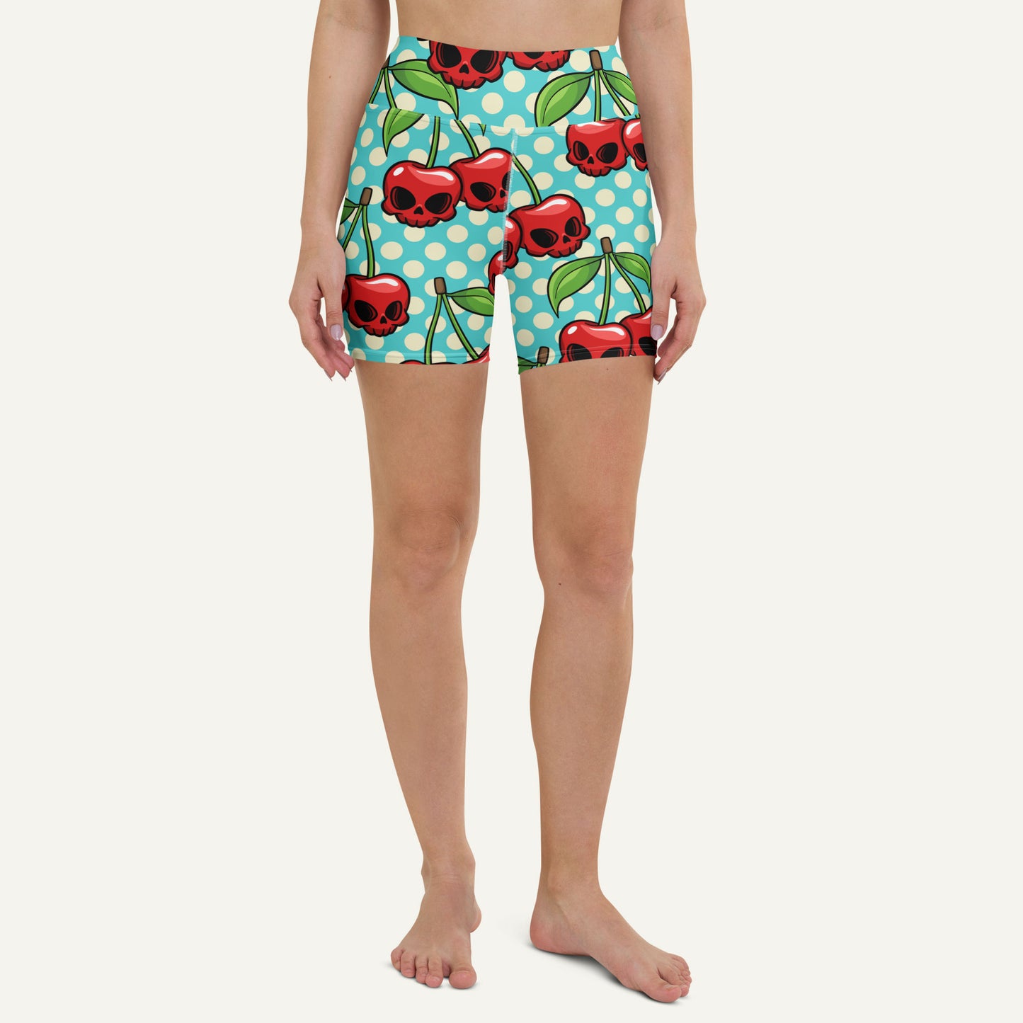 Cherry Skulls High-Waisted Shorts