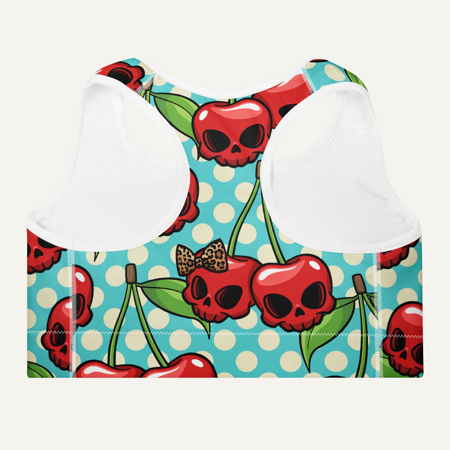 Cherry Skulls Padded Sports Bra