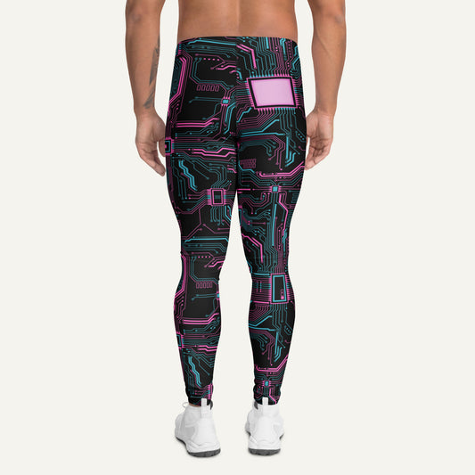 Cyberpunk Circuit Board Men's Leggings