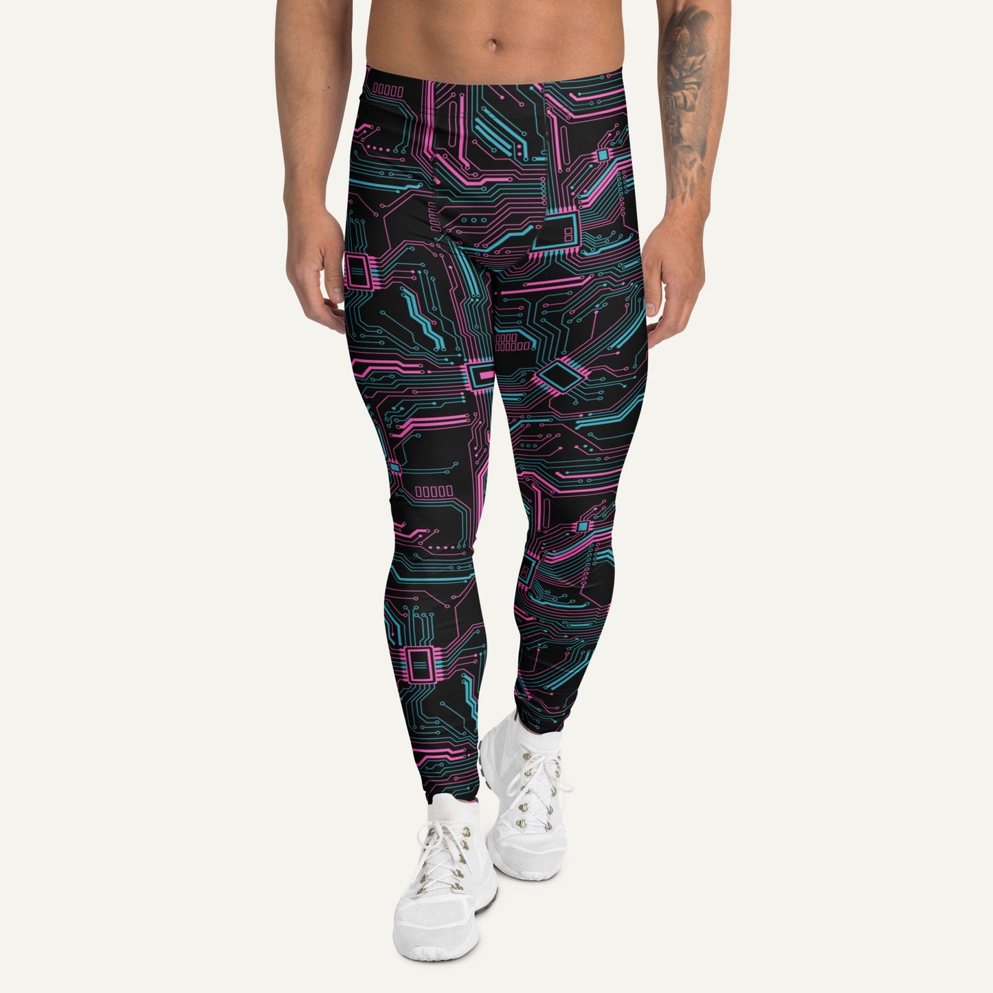 Cyberpunk Circuit Board Men's Leggings