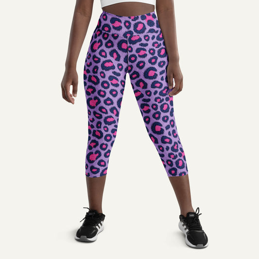 Cyberpunk Leopard Print High-Waisted Capri Leggings