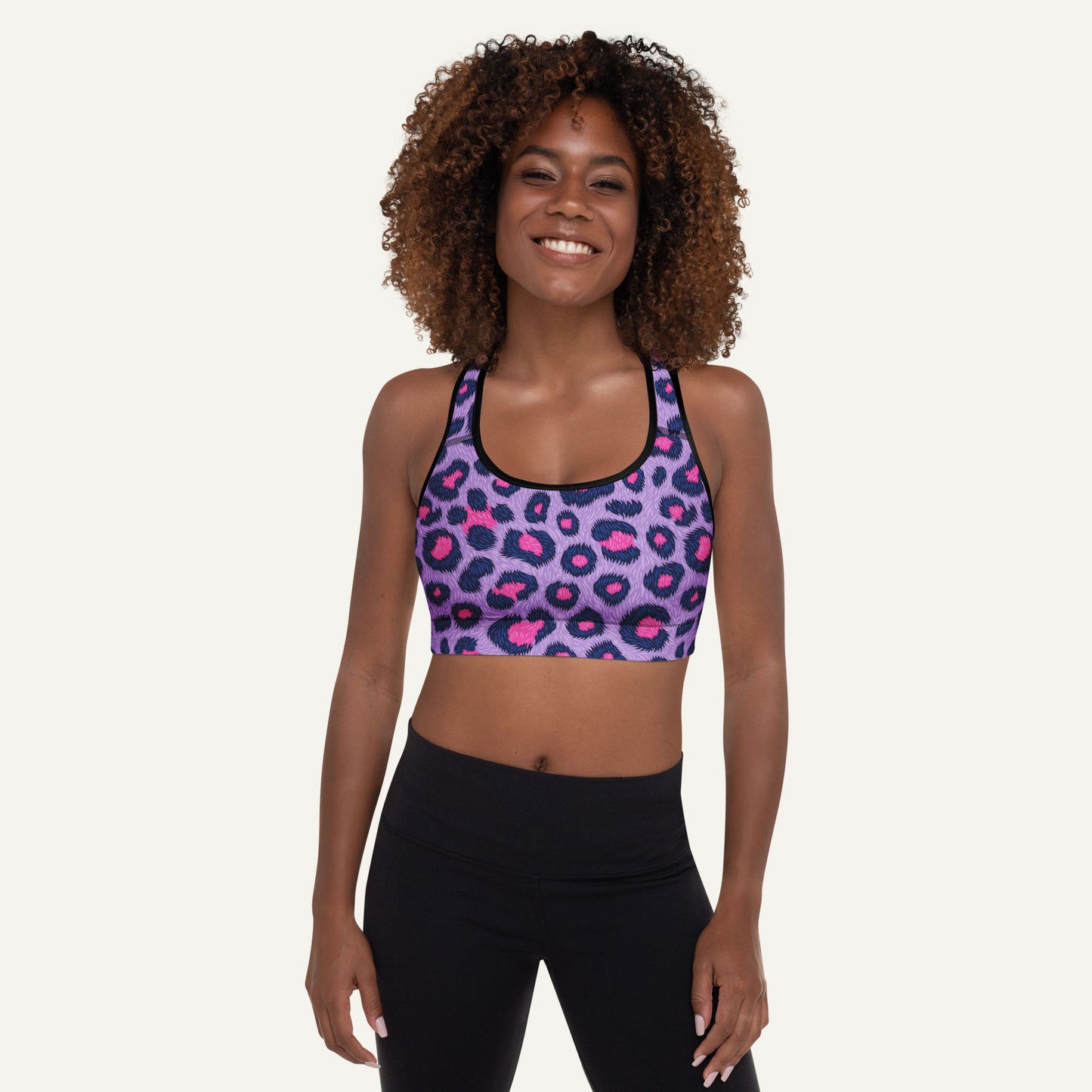Cyberpunk Leopard Print Padded Sports Bra