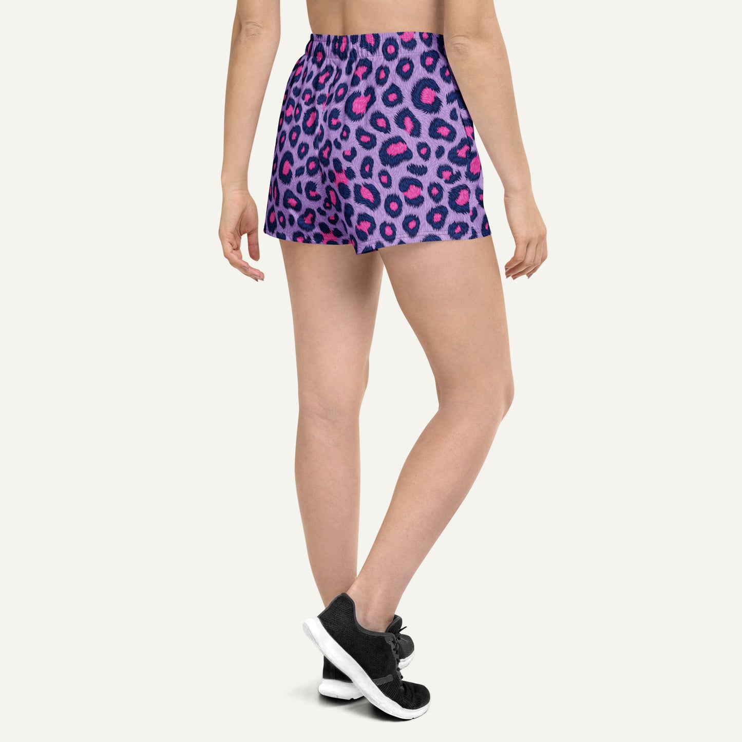 Cyberpunk Leopard Print Women's Athletic Shorts