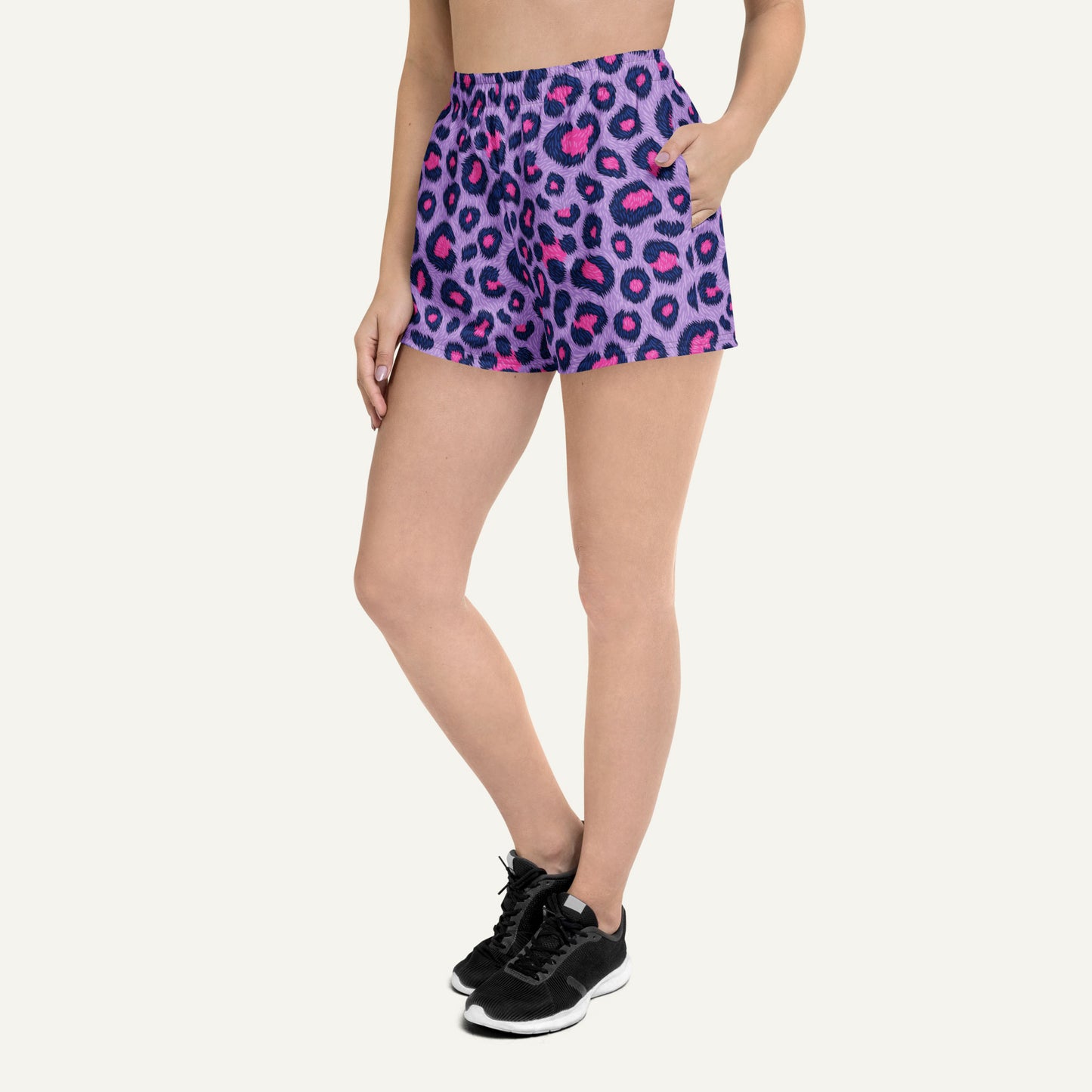 Cyberpunk Leopard Print Women's Athletic Shorts