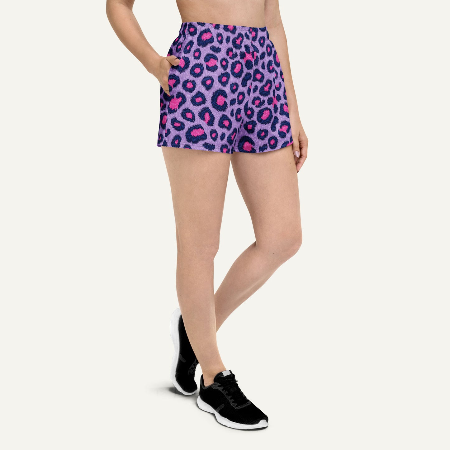 Cyberpunk Leopard Print Women's Athletic Shorts