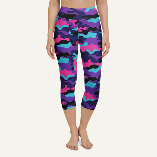 Cyberpunk Pop Camo High-Waisted Capri Leggings