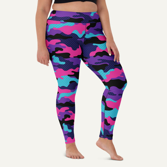 Cyberpunk Pop Camo High-Waisted Leggings