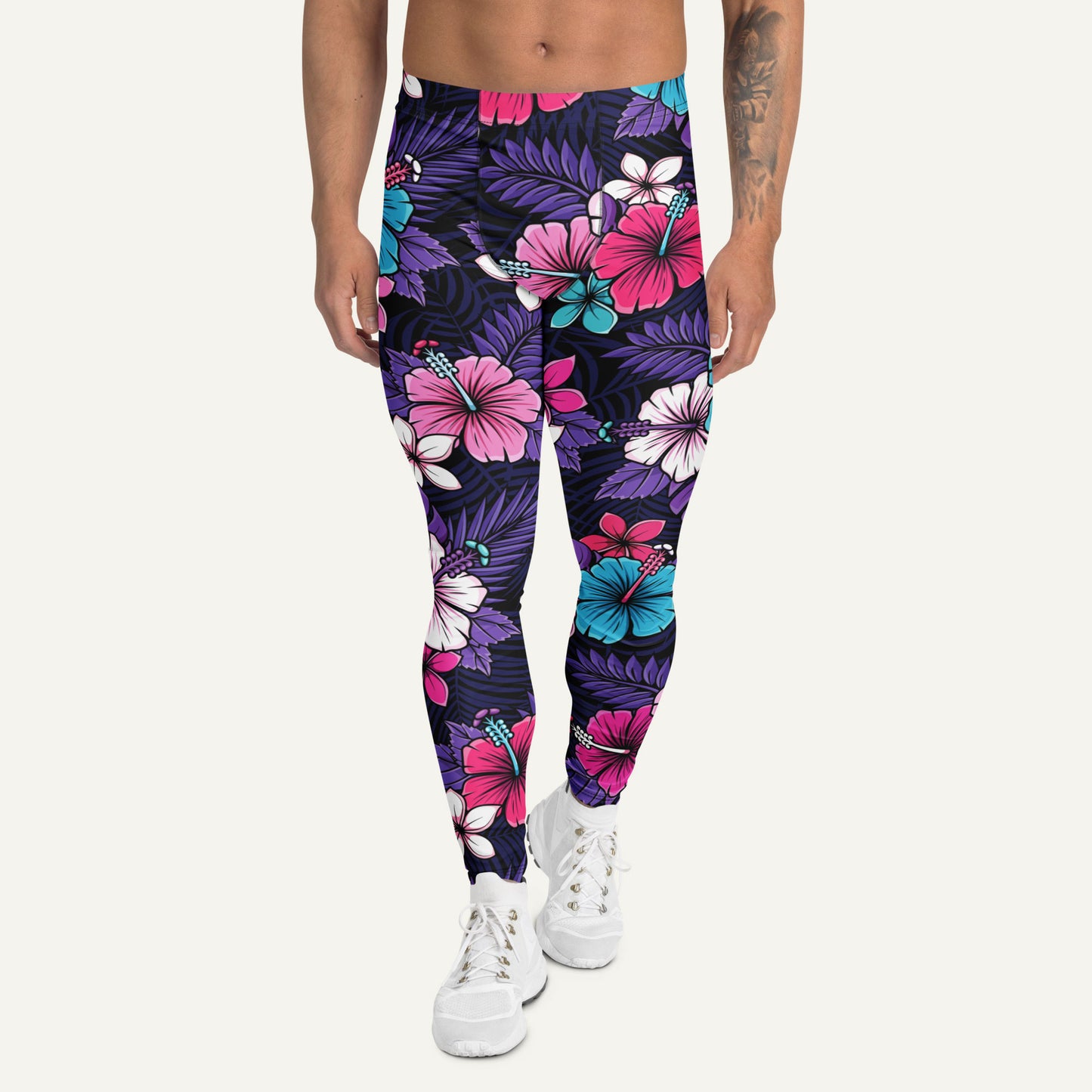 Cyberpunk Tropical Florals Men's Leggings