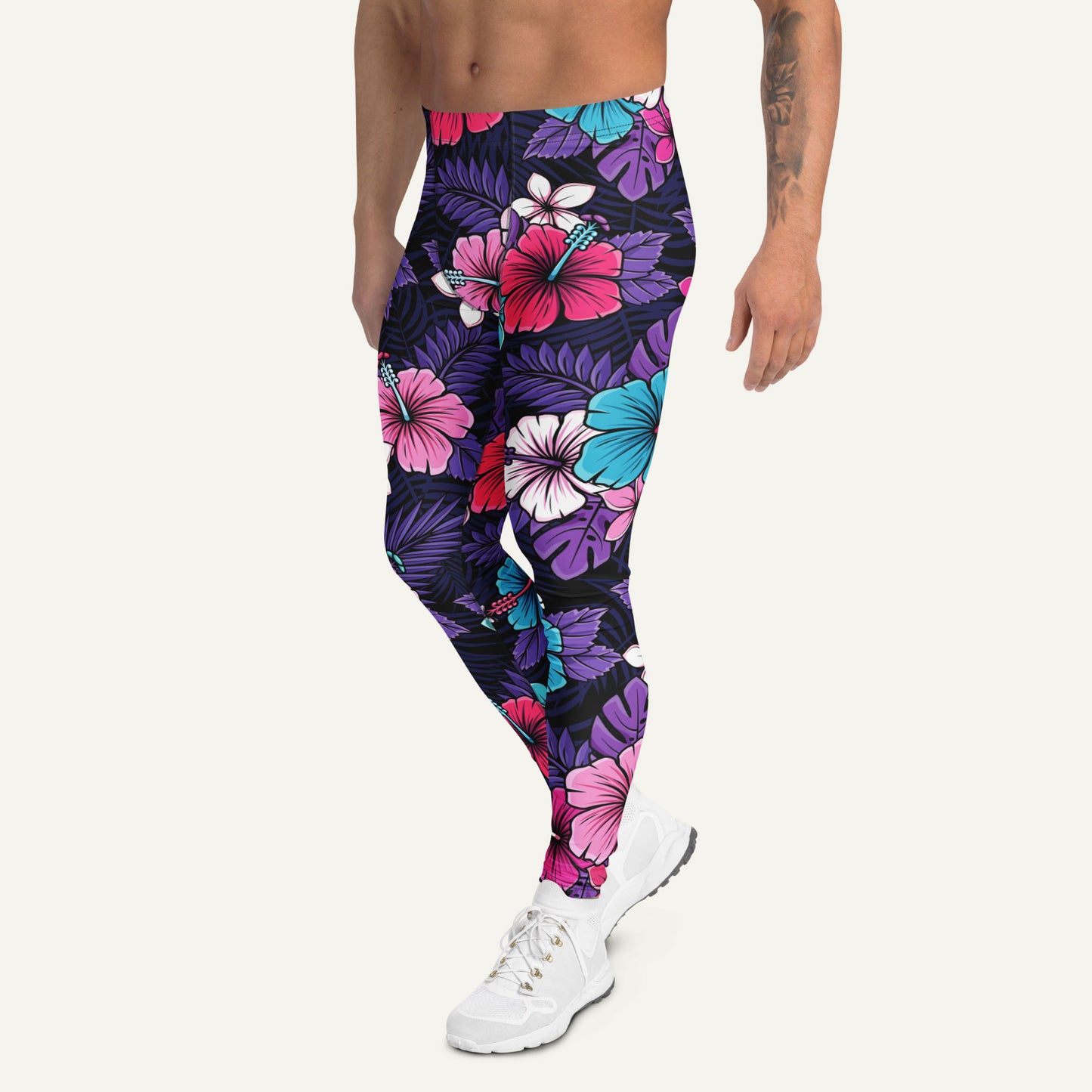 Cyberpunk Tropical Florals Men's Leggings