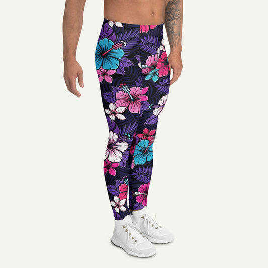 Cyberpunk Tropical Florals Men's Leggings