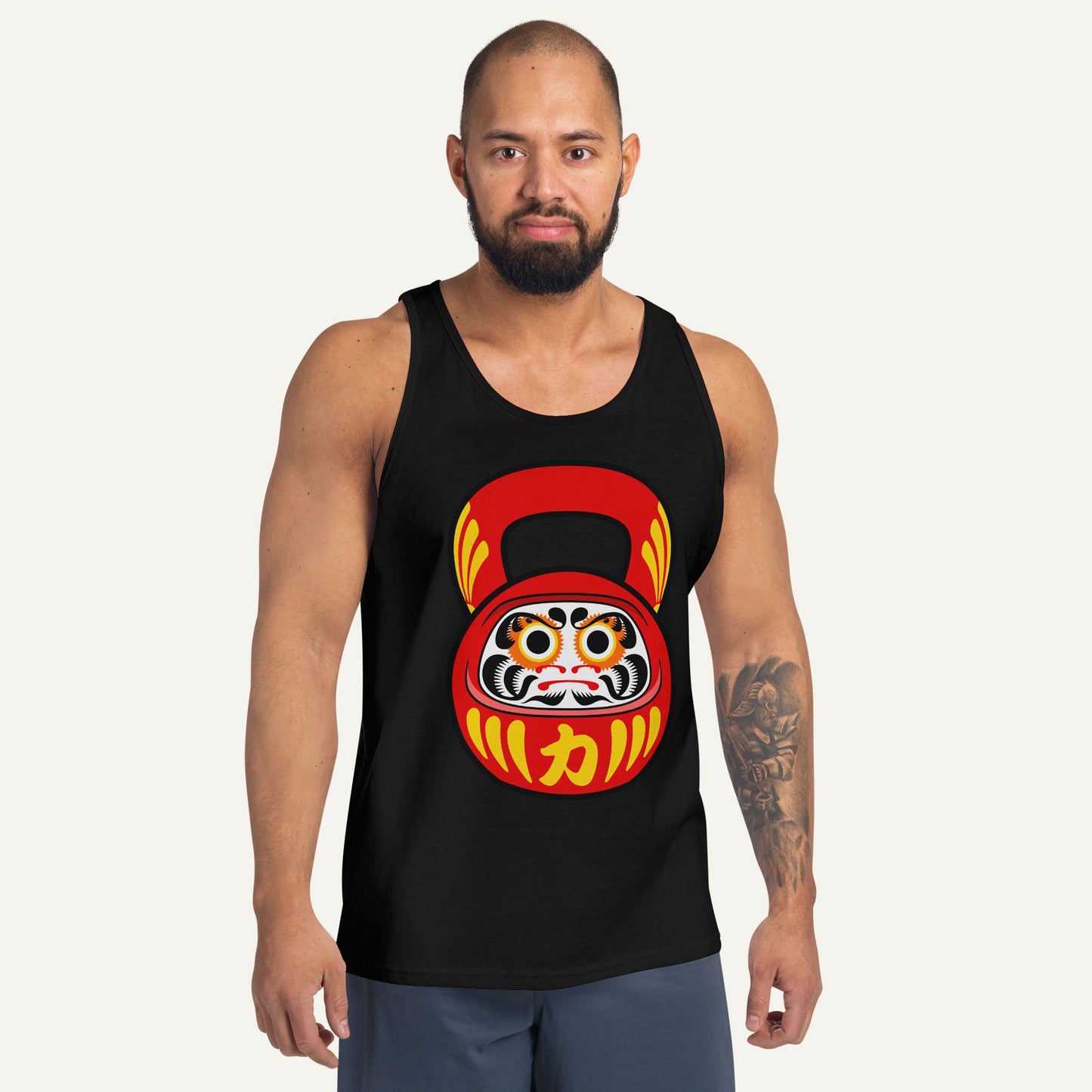 Daruma Doll Kettlebell Design Men's Tank Top