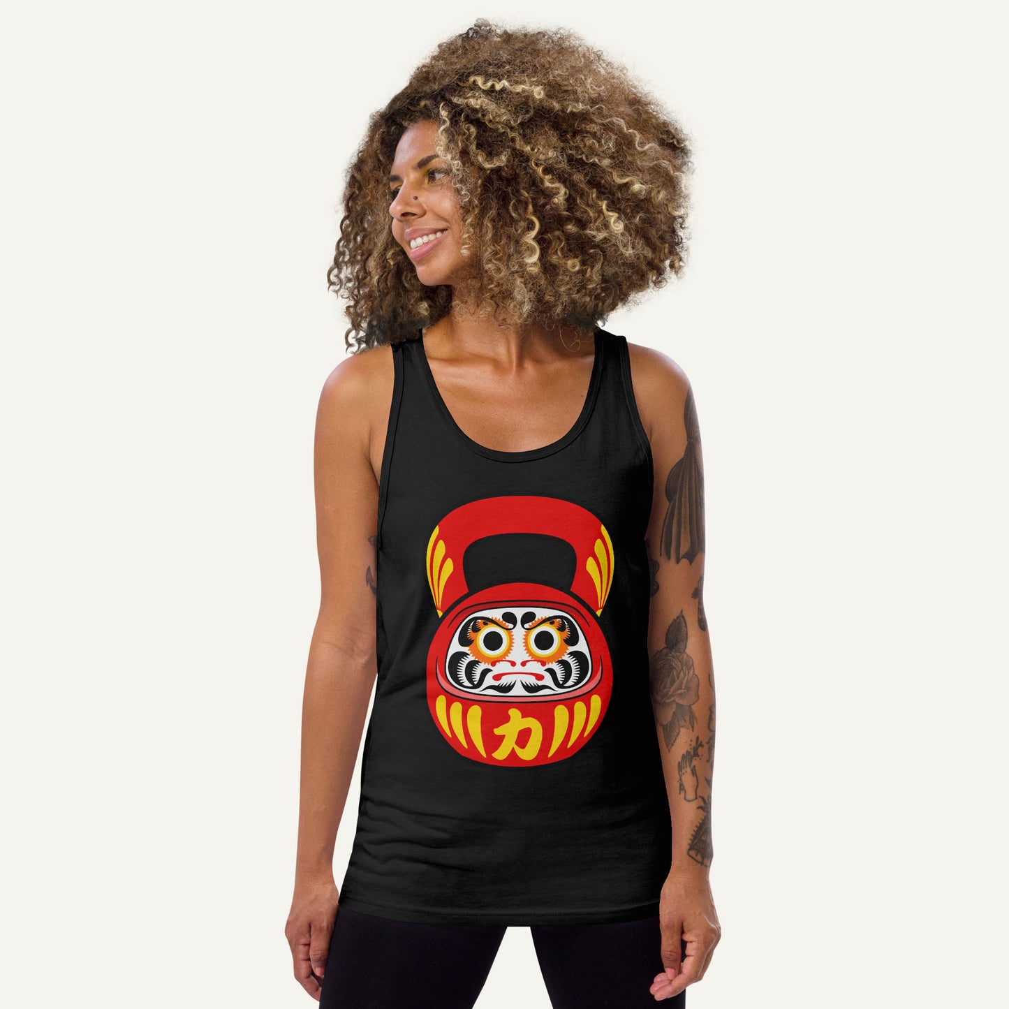 Daruma Doll Kettlebell Design Men's Tank Top