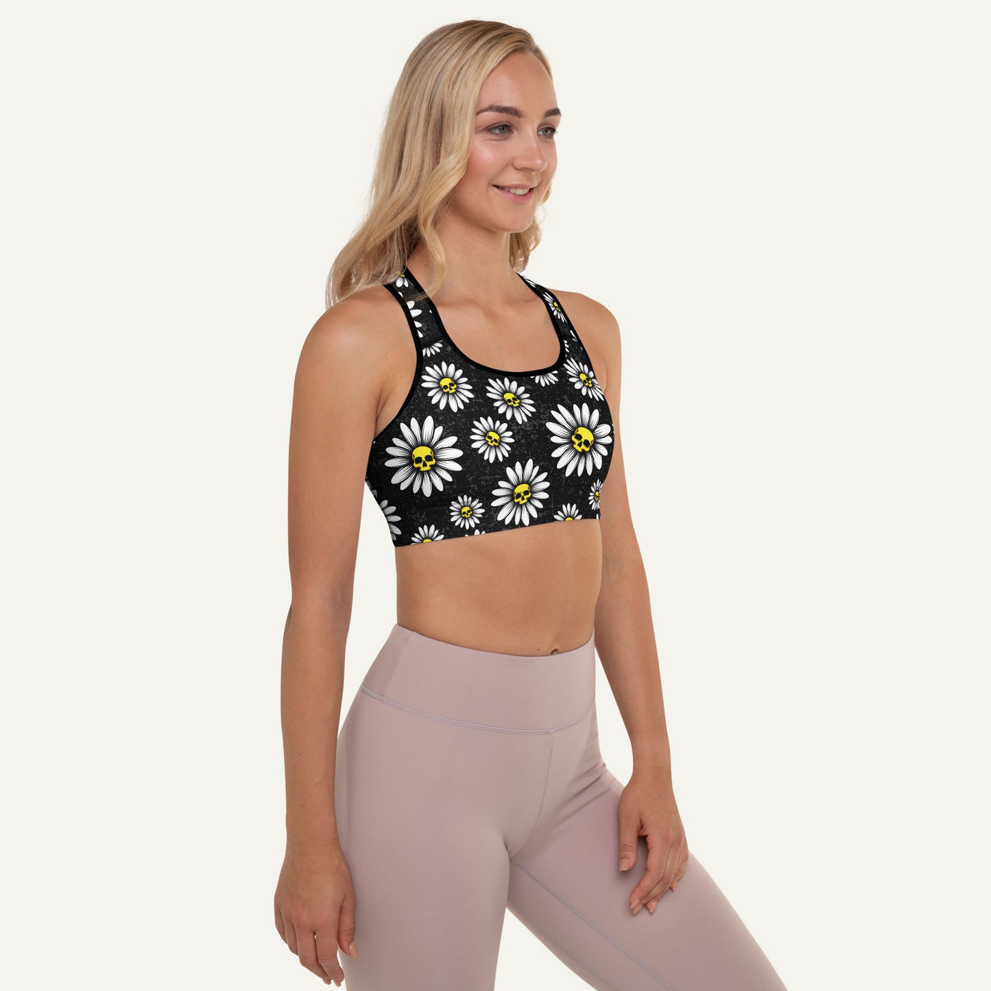Death Daisies Padded Sports Bra - Ministry of Sweat