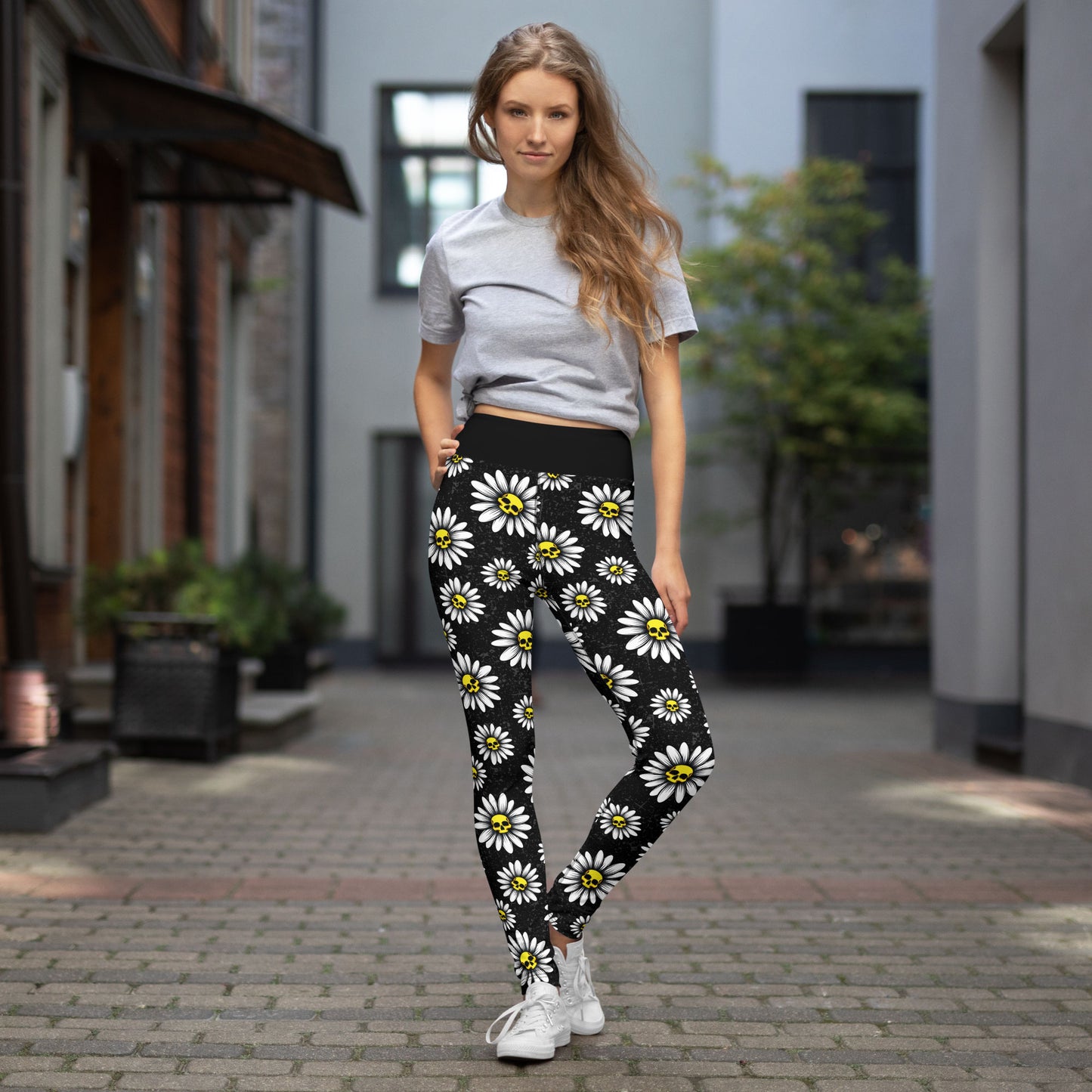 Death Daisies High-Waisted Leggings