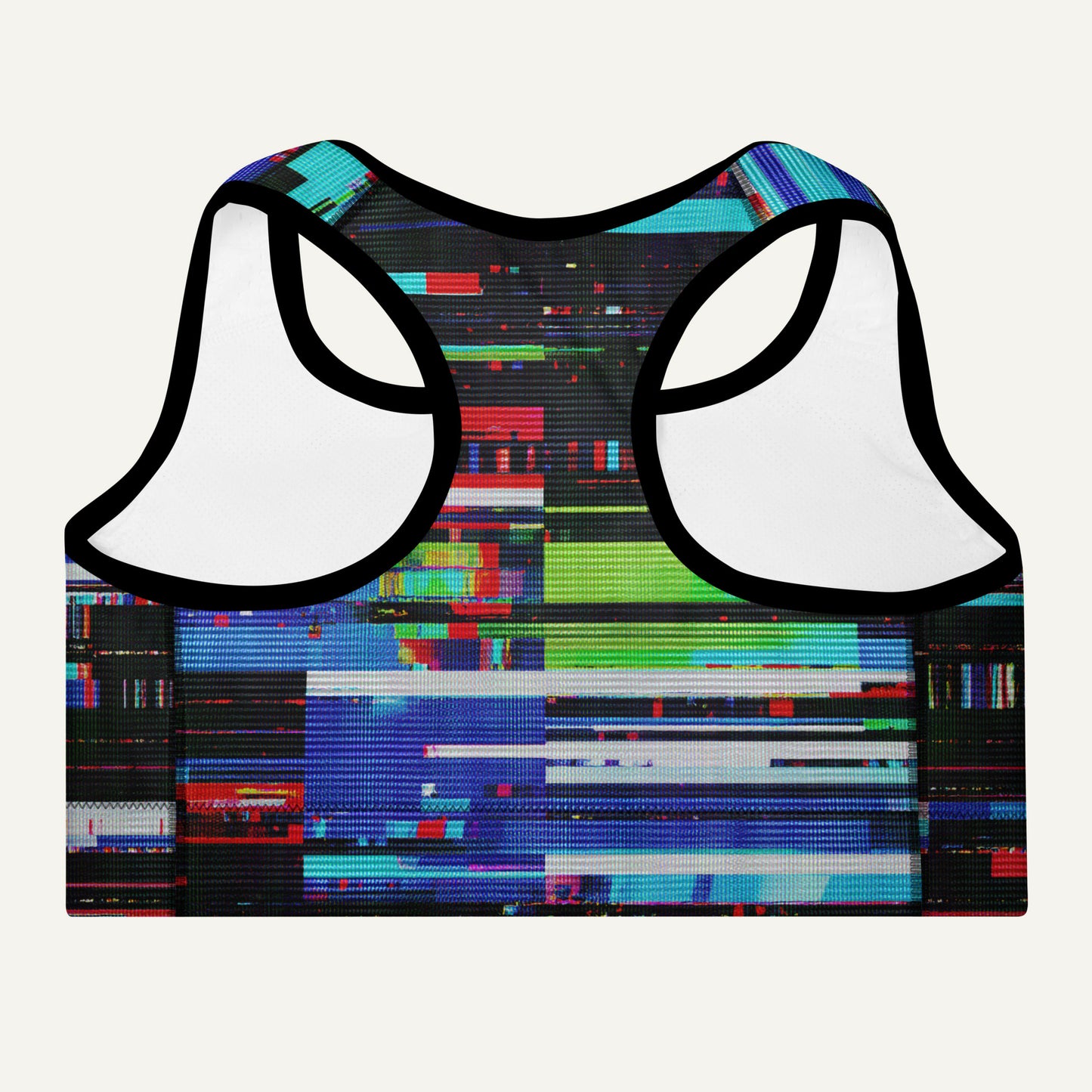 Digital Glitch Padded Sports Bra