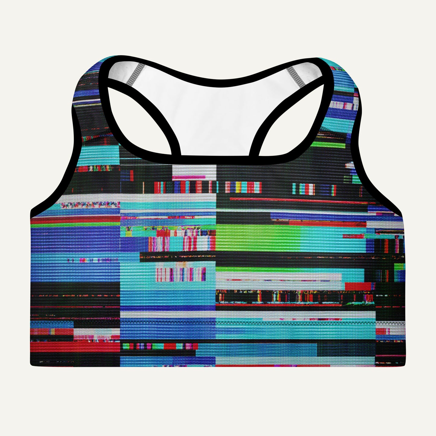 Digital Glitch Padded Sports Bra