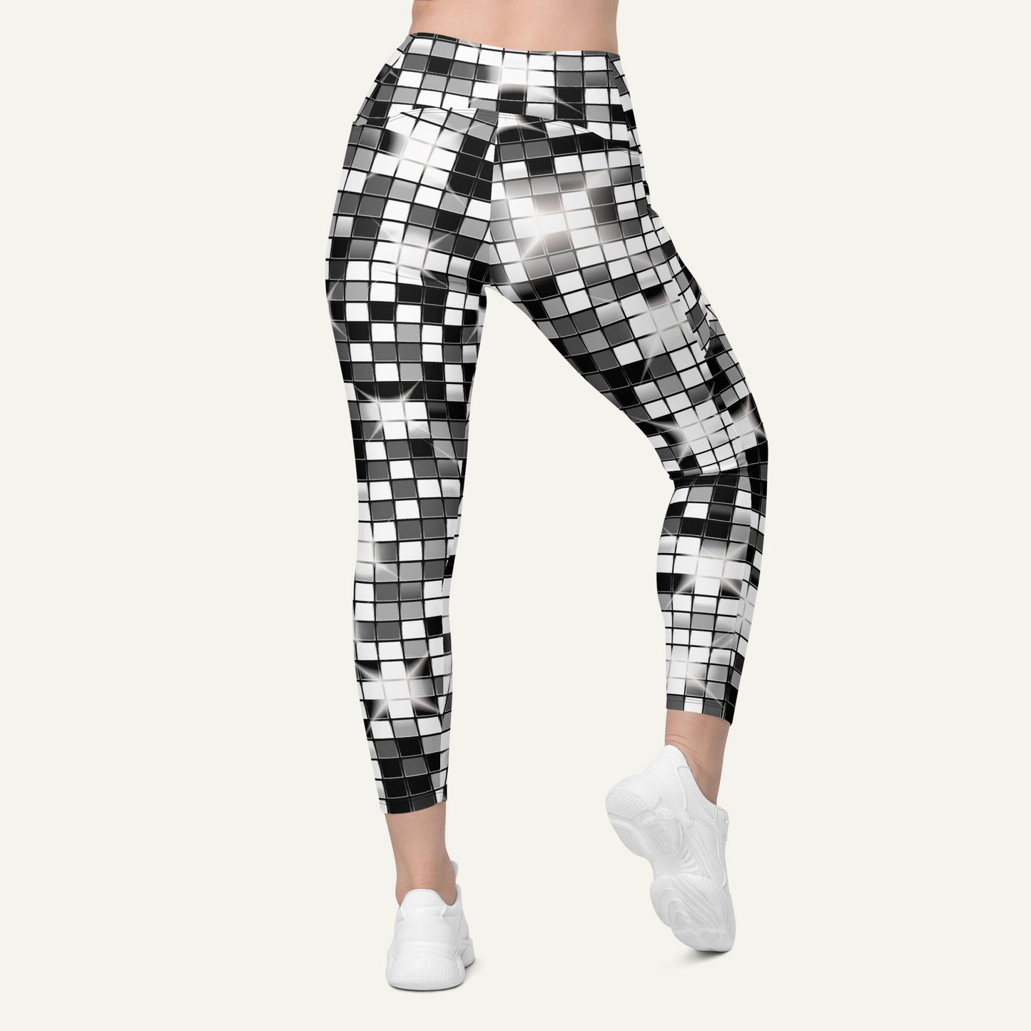 Disco Ball Crossover Leggings With Pockets