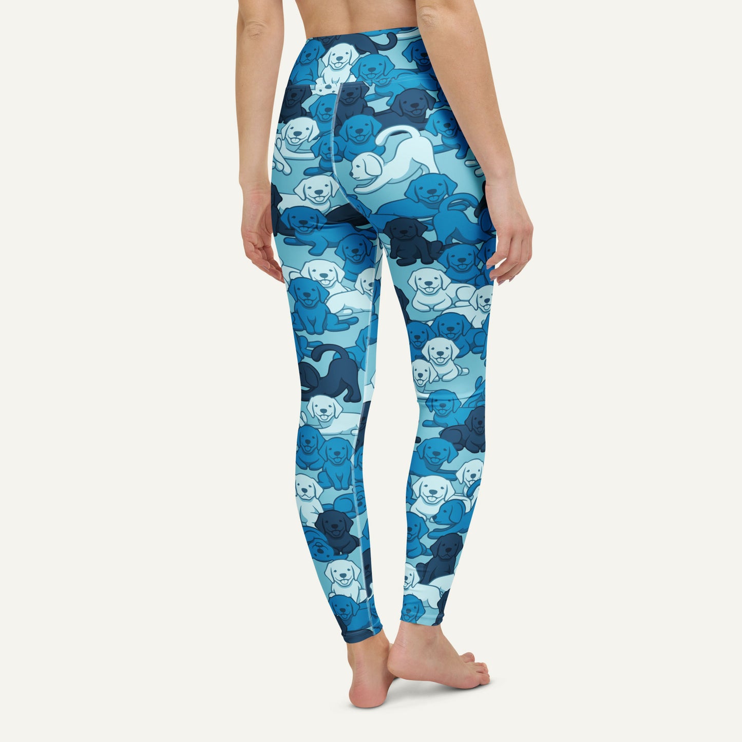 Dogs Camouflage Blue High-Waisted Leggings