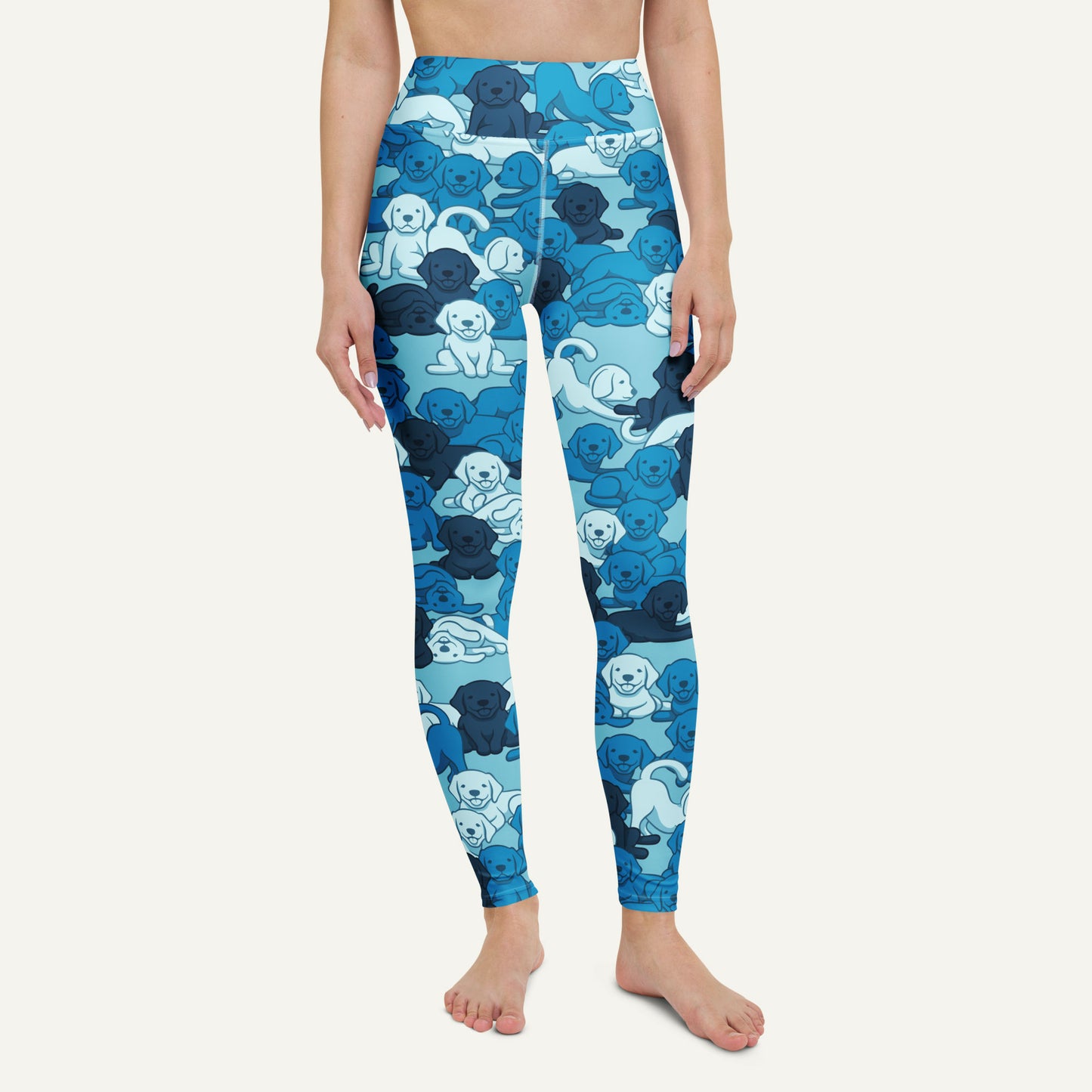 Dogs Camouflage Blue High-Waisted Leggings
